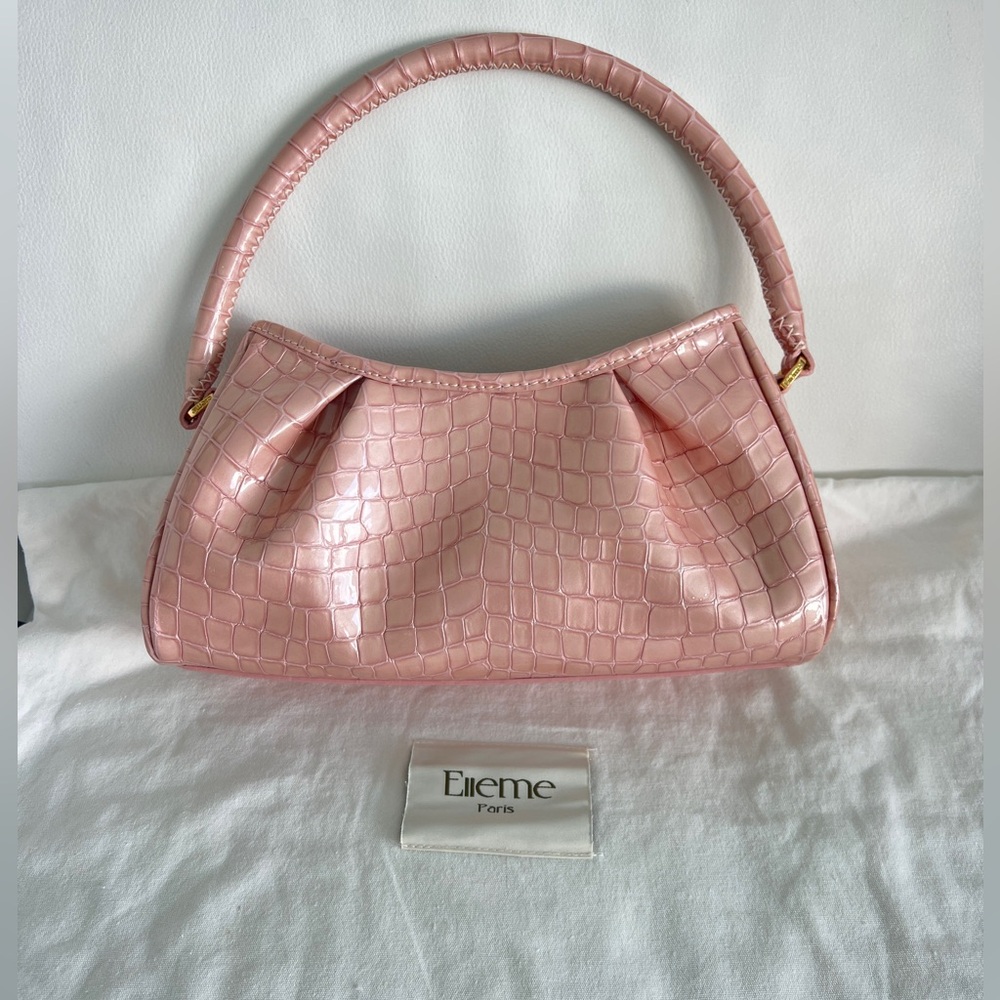 New Elleme Dimple Elegant Pink Crocodile-Embossed Women's Bag - Picture 3 of 15